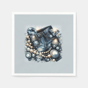 Denim Diamonds & Pearls Broek Bling Feestje Servet