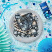 Denim Diamonds & Pearls Broek Glitters Verjaardags Papieren Bordje (Feest)