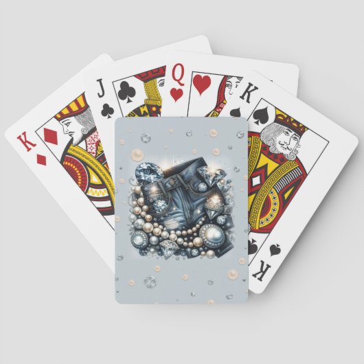 Denim Diamonds & Pearls Jeans Bling Pokerkaarten (Achterkant)