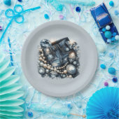 Denim Diamonds & Pearls Jeans Bling Verjaardagsfee Papieren Bordje (Feest)