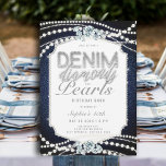 Denim Diamonds Pearls Lijst 40e verjaardagsfeestje Kaart<br><div class="desc">Op zoek naar 40e verjaardagsfeestideeën voor vrouwen? Deze moderne, elegante en chique denim en diamanten en parels verjaardagsfeestuitnodiging voor haar, met zijn denim en parels thema - met een vleugje diamanten, is een perfecte manier om een mijlpaal verjaardag in stijl te vieren. Het beschikt over een denim achtergrond, elegante strass...</div>