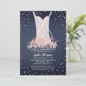 Denim Diamonds Pearls Tutu Sweet 16 Birthday Party Kaart (Staand voorkant)