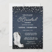 Denim Diamonds Pearls Western Boots Vrijgezellenfe Kaart (Voorkant)