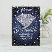 Denim Diamonds Reisroute Bling Bachelorette Party Kaart (Staand voorkant)
