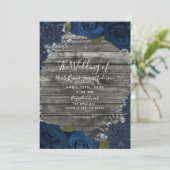 Denim Diamonds Rozen Rustic Wood Cream Lace Kaart (Staand voorkant)