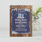 Denim Diamonds Rustiek Cowboy Wedding Vrijgezellen Kaart (Staand voorkant)