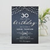 Denim Diamonds Rustieke Lichten 30ste Verjaardagsf Kaart (Staand voorkant)