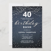Denim Diamonds Rustieke Lichten 40e Verjaardagsfee Kaart (Voorkant)
