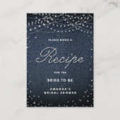 Denim Diamonds Rustieke Lichten Elegant Bruids Rec Informatiekaartje (Voorkant)
