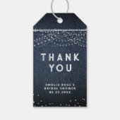 Denim Diamonds Rustieke Lichten Elegant Dank u Cadeaulabel (Voorkant)