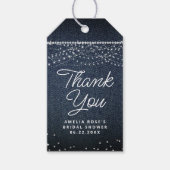 Denim Diamonds Rustieke Lichten Script Dank u Cadeaulabel (Voorkant)