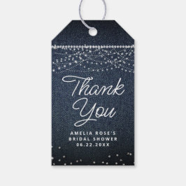Denim Diamonds Rustieke Lichten Script Dank u Cadeaulabel