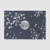 Denim Diamonds Scattered Bling Monogram Initiaal Tissuepapier (Voorkant)