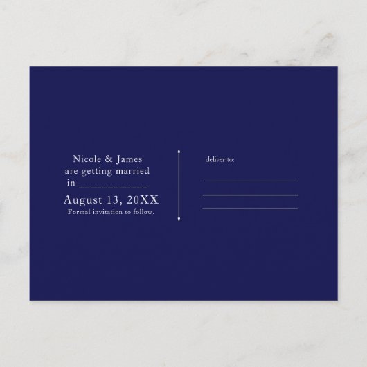 Denim & Diamonds Scattered Bling sparen de Datum Aankondigingskaart (Achterkant)