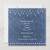Denim & Diamonds Sparkle Bling Feest Uitnodiging (Achterkant)