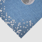 Denim Diamonds Sparkle Bling Monogram Initiaal Tissuepapier (Detail)