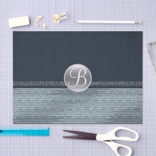 Denim Diamonds Sparkle Glam Monogram Initiaal Tissuepapier (Craft)