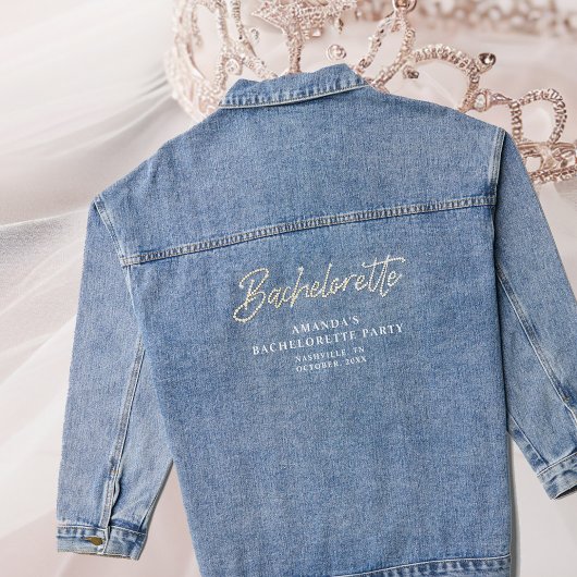 Denim Diamonds Strass Custom Bachelorette Denim Jacket