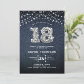 Denim Diamonds Strass Elegant 18e verjaardag Kaart (Staand voorkant)