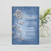 Denim Diamonds Strass Roos Blauw Vrijgezellenfeest Kaart (Staand voorkant)