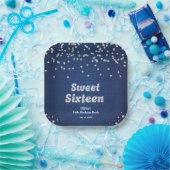 Denim & Diamonds Sweet Sixteen 16e verjaardag Papieren Bordje (Feest)