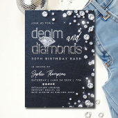 Denim Diamonds Thema Classy 30ste Verjaardagsfeest Kaart