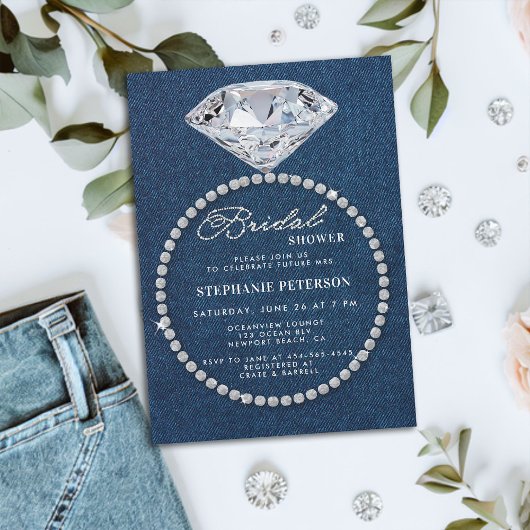 Denim Diamonds Trouwring Elegant Vrijgezellenfeest Kaart