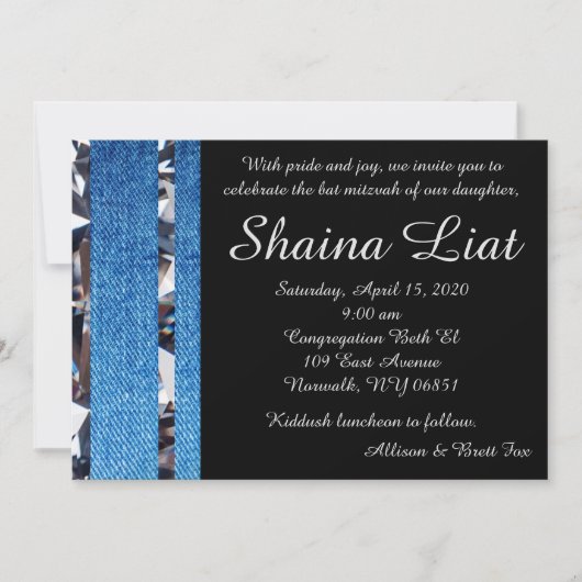 Denim & Diamonds Uitnodiging III (Voorkant)