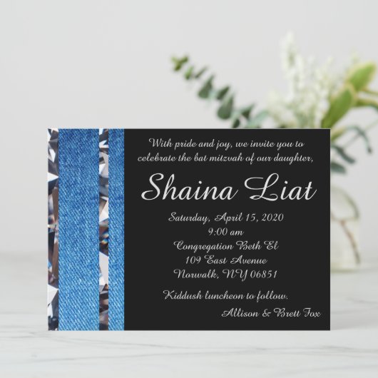 Denim & Diamonds Uitnodiging III (Staand voorkant)