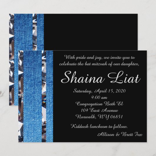 Denim & Diamonds Uitnodiging III (Voorkant / Achterkant)