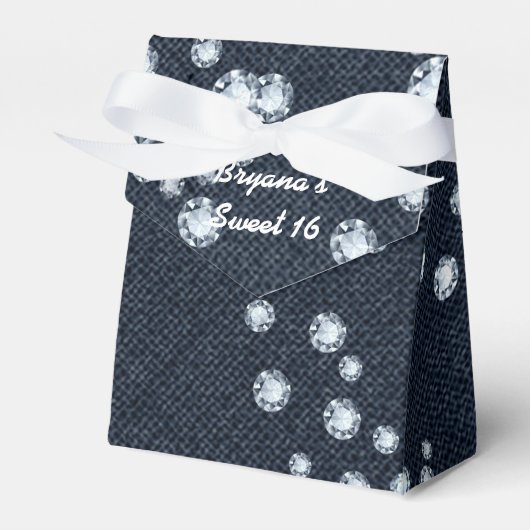 Denim & Diamonds verjaardagsfeest cadeau dozen Bedankdoosjes (Voorkant Zijde)