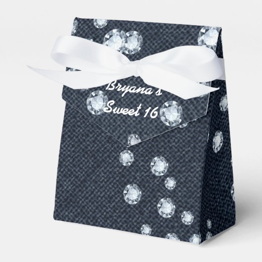 Denim & Diamonds verjaardagsfeest cadeau dozen Bedankdoosjes (Voorkant Zijde)