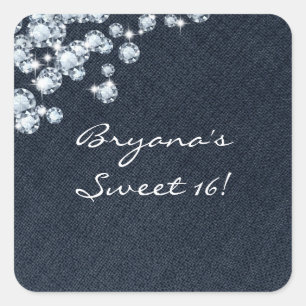 Denim & Diamonds Verjaardagsfeest Event Sticker