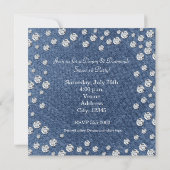 Denim Diamonds Verstrooide Bling Sweet 16 Uitnodig Kaart (Achterkant)