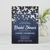 Denim Diamonds Vlinders Script Vrijgezellenfeest Kaart (Staand voorkant)