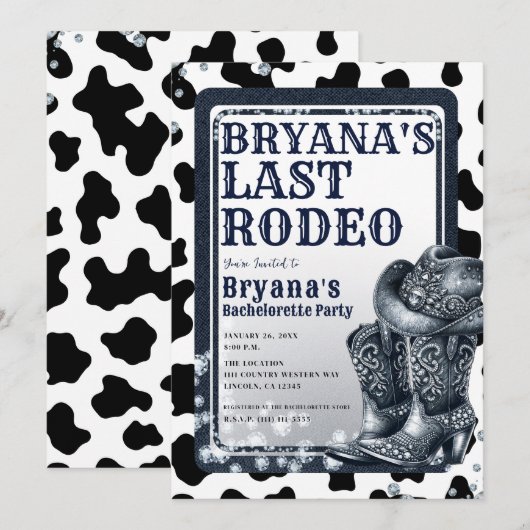 Denim & Diamonds Western Glam Cowgirl Laatste Rode Kaart (Voorkant / Achterkant)