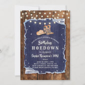 Denim Diamonds Western Rustic Hoedown Verjaardag Kaart (Voorkant)