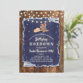 Denim Diamonds Western Rustic Hoedown Verjaardag Kaart (Staand voorkant)