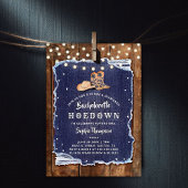 Denim Diamonds Western Rustiek Hoedown Bachelorett Kaart