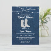 Denim Diamonds White Boots Lights Vrijgezellenfees Kaart (Staand voorkant)