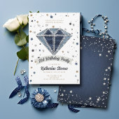 Denim Diamonds Wit Blauw Glitter 21e Verjaardag Kaart