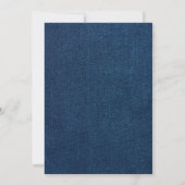 Denim Diamonds Wit Blauwe Strik Bruidsdouche Kaart (Achterkant)