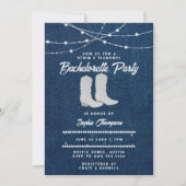 Denim Diamonds Witte laarzen Lichten Bachelorette Kaart (Voorkant)