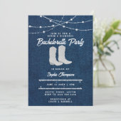 Denim Diamonds Witte laarzen Lichten Bachelorette Kaart (Staand voorkant)