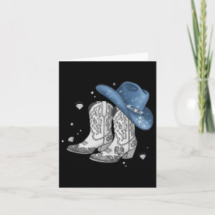 Denim & Diamonds Zwarte T-shirt Western Cowgirl Bo Kaart