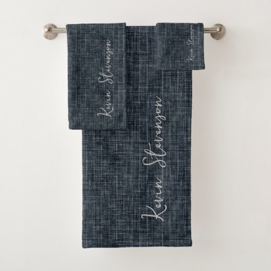 Denim donkergrijs bad handdoek (Insitu)