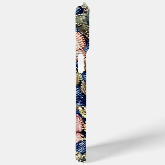 Denim Dreamland bloeien: Rhinestone-Enhanced Blue Case-Mate iPhone Case (Achterkant / Rechts)