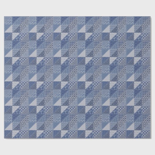Denim driehoek Patchwork textuur. Cadeaupapier (Vlak)