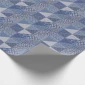 Denim driehoek Patchwork  textuur. Cadeaupapier (Hoek)