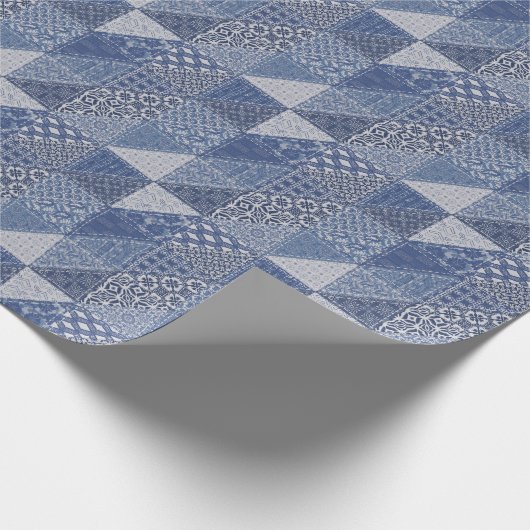 Denim driehoek Patchwork textuur. Cadeaupapier (Hoek)